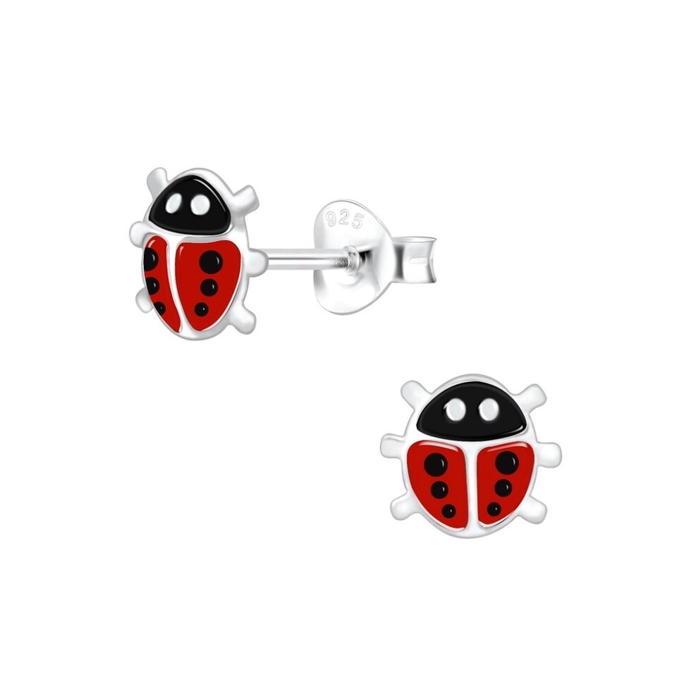 Ladybug Sterling silver Stud earrings - Pandea
