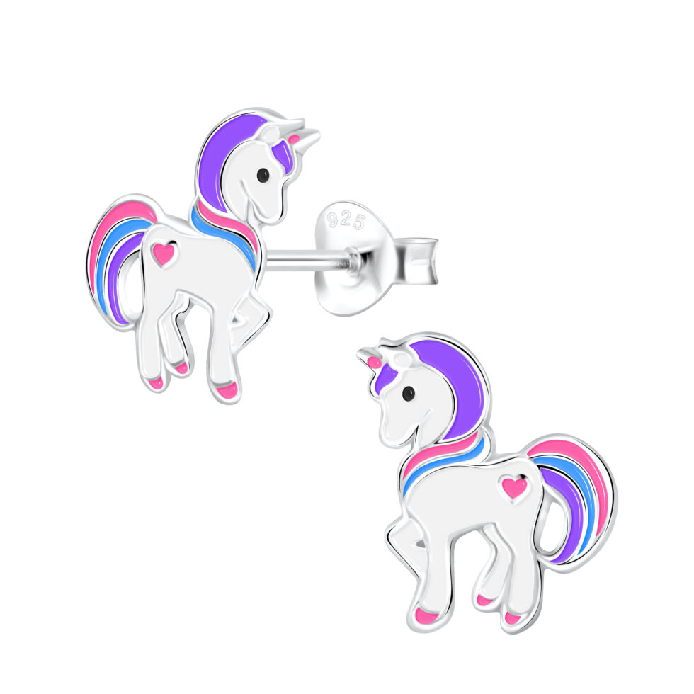 Unicorn earrings for kids high quality sterling silver