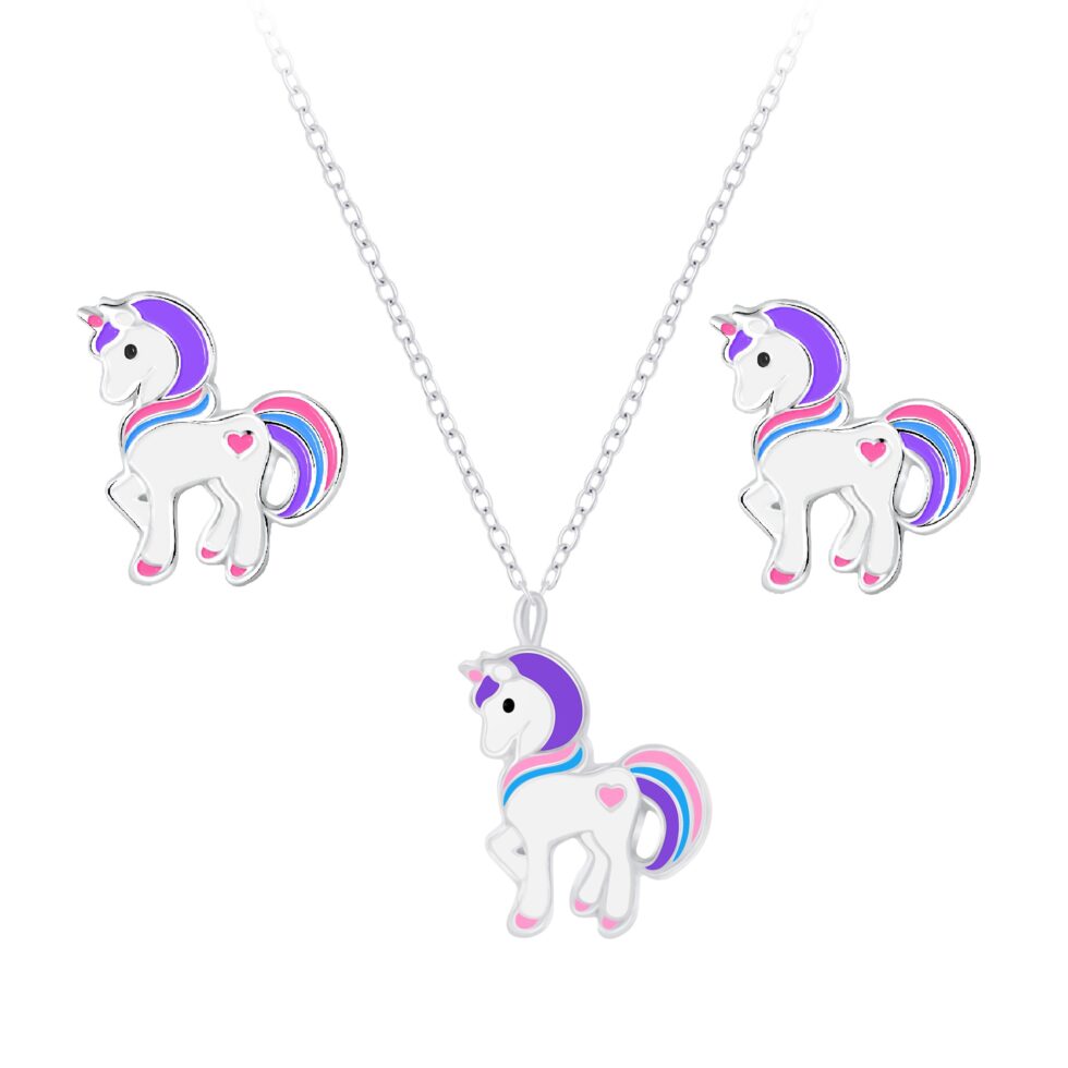 unicorn-necklace-kids-silver-pandea